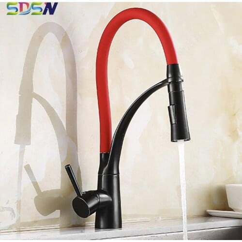 Luxury Kitchen Faucet Single Hole Hot and Cold Kitchen Sink-mixer Brass Faucet for Kitchen Sink Stream and Spray Water Tap Way