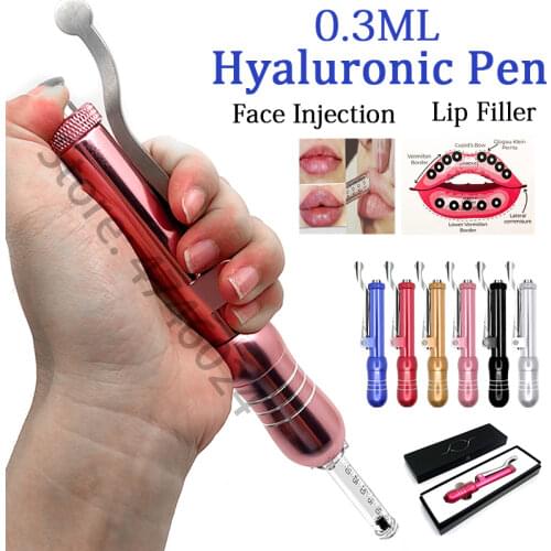 Hyaluronic Acid Pen Flowing Liquid Injection Needle-free Injection Rotating Grip Lip Filling Painless 0.3ml Matching Needle Face