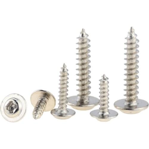 30PCS M2*4 5 6 8 10*5 PWA 304 Stainless Steel Cross Round Head Self Tapping Screw With Pad Pan Head Tapping Screws With Washer