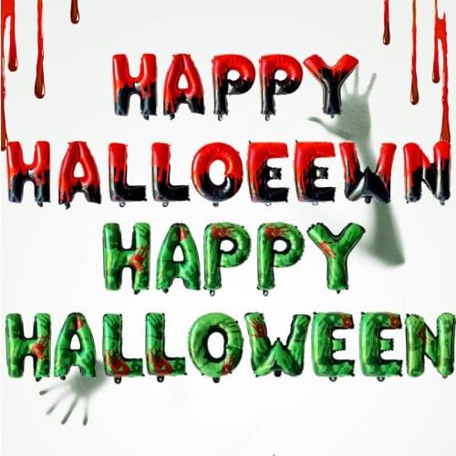 Happy Halloween Balloon Banner Halloween Decoration Letter Foil Balloons Hanging Flag Home Decor Couplet for Door Party Supplies