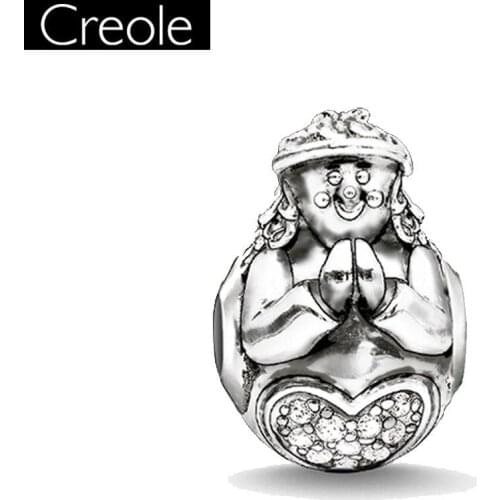 Bead Charm Angel, Europe Silver Crimp Jewelry Findings Component For Women Silver Gift Fit Karma Bracelet Necklace