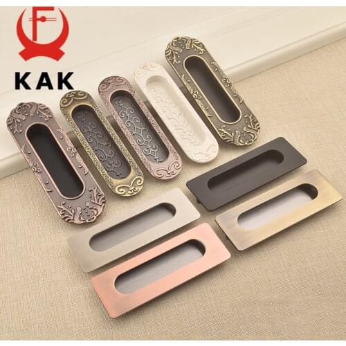 KAK Hidden Door Handles Zinc Alloy Tatami Recessed Pull Sliding Door Handles Bedroom Cabinet Handle Furniture Handle Hardware