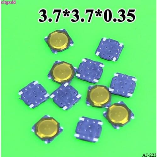 Cltgxdd 50pcs 3.7*3.7*0.35mm Tact Switch SMT SMD Tactile Membrane Switch PUSH Button SPST-NO Waterproof Microwave Oven Switch