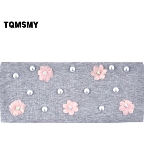 TQMSMY Europe flower add pearl cotton women hair band sports Yoga sweat headband good elasticity headwear head band TMFD13