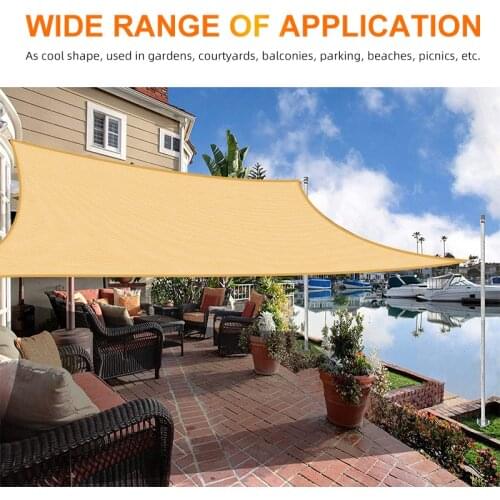 Waterproof Awnings Outdoor Shade Sail Garden Sunshade Beach Sun Canopy Camping Patio Swimming Pool Awning Tent Color Sun Shelter