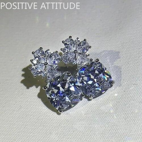 2020 New Hearts and Arrows Square Cubic Zirconia Women Earrings Party Prom Valentines Day Gift Jewellery