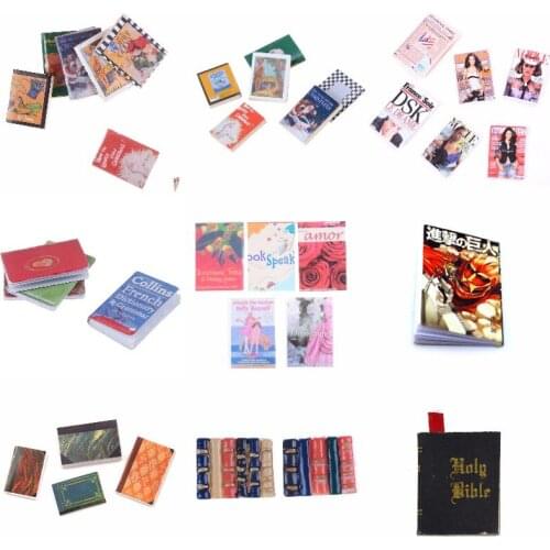 1:12 Mini Books Dollhouse Miniature Book Decoration Pretend Play Doll House Furniture Blyth Doll Toy