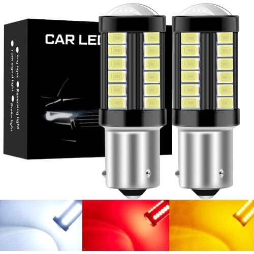 2PCS BA15S P21W 1156 BAU15S PY21W BAY15D P21/5W 1157 7440 W21W WY21W T20 7443 W21/5W 3157 P27/7W T25 Car LED Bulbs Accessories