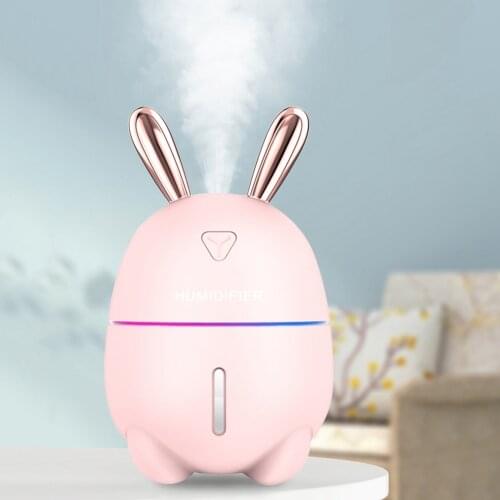 300ML Ultrasonic Air Humidifier Rabbit USB Aroma Essential Oil Diffuser Office Car Humidificador With Color LED Lamp For Baby