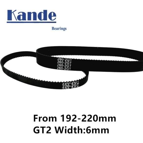 3D Printer Parts GT2 6mm Closed Loop Rubber Timing Belt 192 194 196 198 200 202 204 206 208 210 212 214 216 218 220mm 2GT 1pcs
