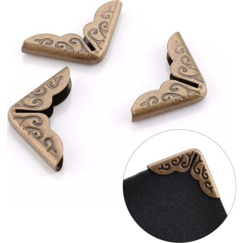 50Pcs 14mm Side Length Metal Corner Book Protection Scrapbooking Vintage Metal Crafts Photo Album Book Protected Book Supplies