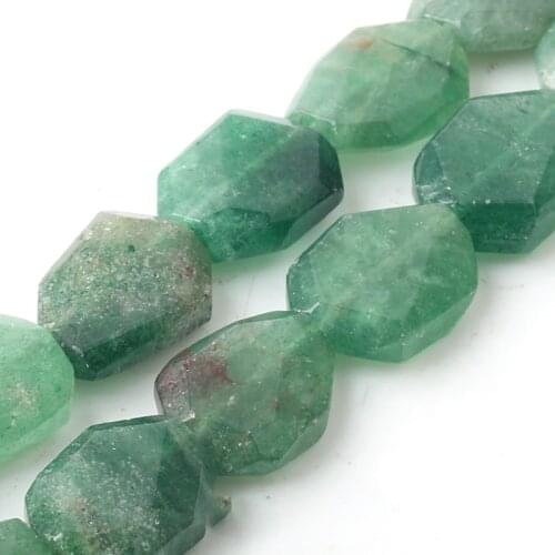 Wholesale AAA Natural Stone Green Aventurine Loose Beads Flat Rectangle 10*20mm For Jewelry Making DIY Necklace Bracelet