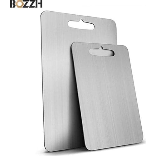 BOZZH 304 Stainless Steel Chopping Block Antibacterial Anti-mildew Cutting Boards Chopping Board Fruit Vegetable Meat Tools