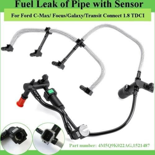 Car Leak Off Fuel Pipe Hose Fit for Ford Focus MK2 C-MAX MONDEO MK4 1.8 TDCI Diesel with Sensor #4M5Q9K022AG Accessories