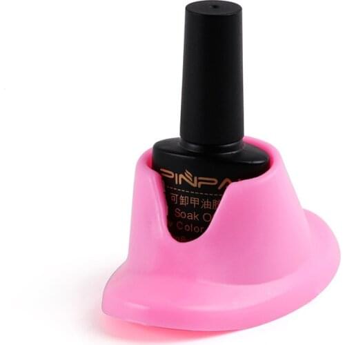 White DIY Salon profession Nail Art Tips Varnish Polish Display Rubber Holder Bottle Stand Seat Tool