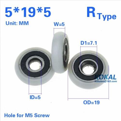 [R0519-5]Free Shipping 10PCS bathroom glass door sliding door shower door roller Outer diameter 19mm