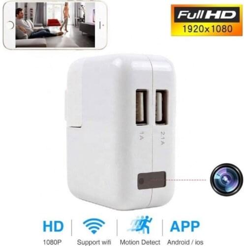 Wireless USB Charger Plug Supports Mobile Phone View Motion Detection 1080P HD Mini Camera with WIFI Home Security Camera