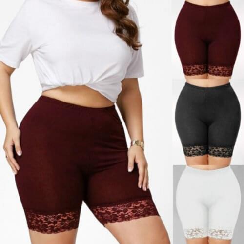 Safety Pants Women Plus Size Ice Silk Under Lace High Elastic Casual Lace Seamless Pants