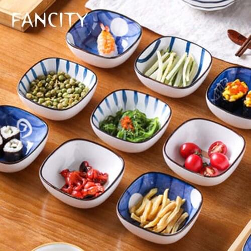 FANCITY Japanese style dipping dish creative ceramic small dish household sauce dish small dish soy sauce seasoning dish
