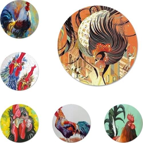Chicken Big Rooster Hybrid Icons Pins Badge Decoration Brooches Metal Badges For Backpack Decoration