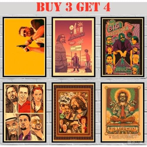 The Big Lebowski Kraft paper Poster Movie Cartoon Painting Abstract Funny Fancy Wall Sticker 42X30cm