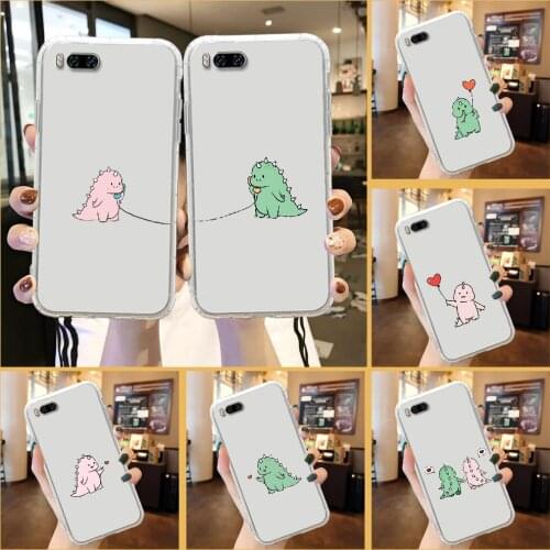 Dinosaur Lovely Cartoon Cute Phone Case For Xiaomi Mi Max Note 3 A2 A3 8 9 9T 10 Lite Pro Ultra transparent trend hoesjes