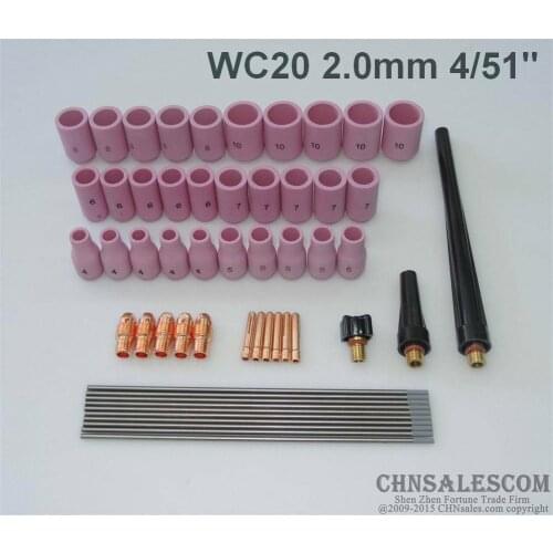 CHNsalescom 53 pcs TIG Welding Kit for Tig Welding Torch WP-9 WP-20 WP-25 WC20 4/51"