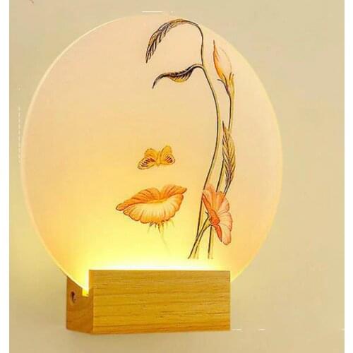 Wood Art Sconce Wall Lights Christmas decorative lights Childrens room decoration Led Wall Lamp Sconces Lighting