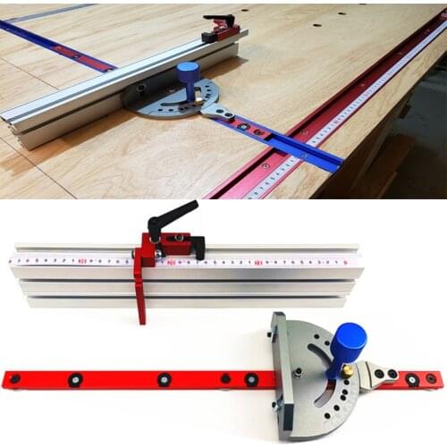 Woodworking Miter Gauge And Box Joint Jig Kit With Adjustable Flip Stop T-track Slot for Router Table Bandsaws