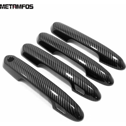 For Toyota Highlander Hybrid 2021 2022 Carbon Fiber Door Handle Cover Molding Trim Protection Sticker Accessories Car Styling