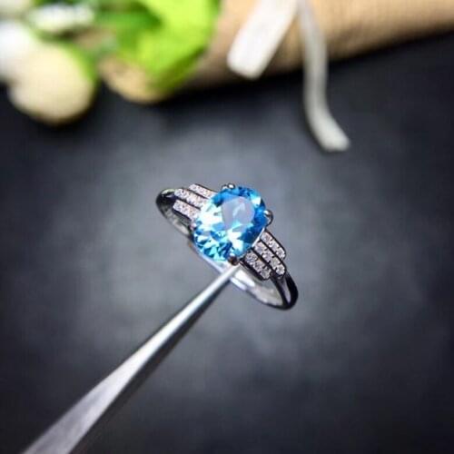 Natural Topaz Ring, the latest design style, 925 silver, the price is suitable, shop promotional products