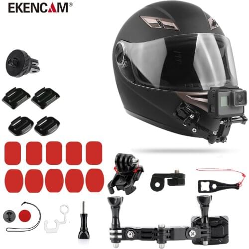 Mount Base Motorcycle Helmet Bracket for Action GoPro HERO 9 8 7 6 5 sj4000 YI 4K DJI Osmo EKEN H9R 4 Ways Turntable Buckle