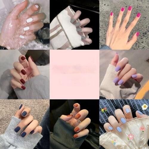 Fashion Short Frosted Matte Solid Color Fake Nails 24pcs/box Artificial Fake Nails DIY Nail Art Decoration