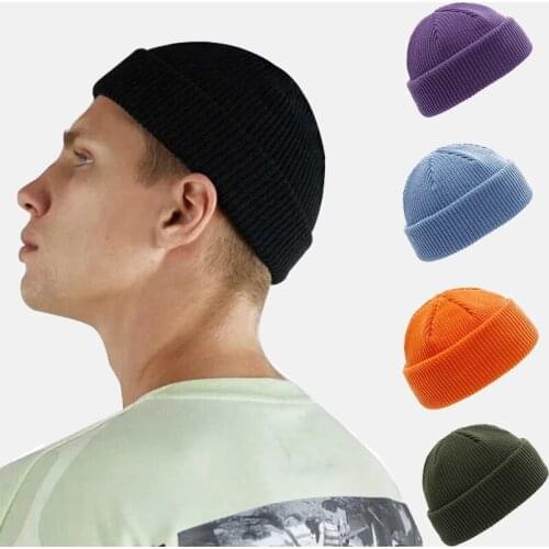 Men Winter Warm Beanies Female Wool Knitted Beanie SkullCap Hip Hop Hat Adult Beanie Short Thread Elastic Unisex Hats -41