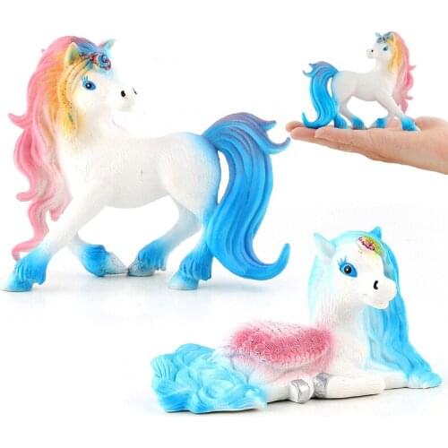 2019 NEW 6-10CM simulation Unicorn Colorful Horse Transparent Colored Toy Doll Hand Model