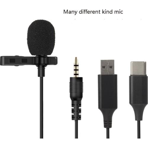 Clip-on Lavalier Microphone USB TypeC Jack Mini Wired Condenser Mic yaka mikrofonu for Smartphones Laptop micro cravate