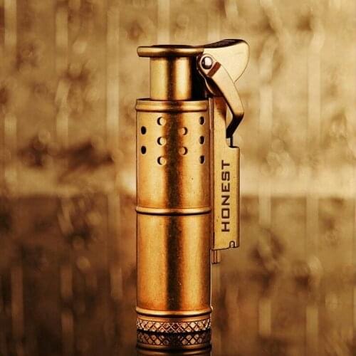 Retro Vintage Kerosene Lighter Personality Creative Nostalgic Windproof Lighter Smoking Accessories for Weed Gadgets for Men