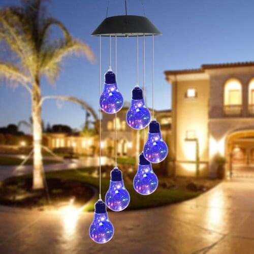 LED Solar Wind Chime Light Home Garden Hanging Lamp Festival Outdoor Decoration Bulb Light String solar Lawn Lamp