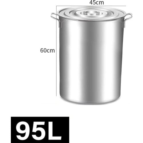 Stainless Steel Thick Stockpot Large Capacity Soup Pot Multipurpose Rice Bucket with Lid Handle Stock Pot Kitchen Cookware