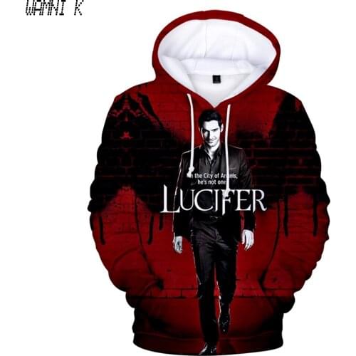 Personality Sweatshirts Lucifer Hoodies Fashion 3D Hooded kids lucifer Sweatshirt Men Clothing Oversize Autumn Winter Sportswear