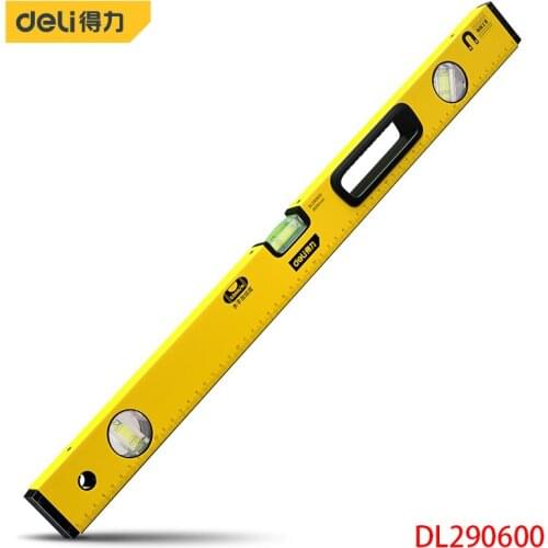 Deli DL290600 Fine Milling Bottom Level Ruler Length: 600mm Aluminum Alloy Strong Bottom Magnetic Measuring Tools Hand Tools