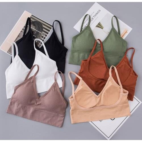 Women Tube Top Push Up Bra Crop Top Sexy Lingerie Fitness Bra Camis Cotton Bralette Brassiere Wireless Sport Top Solid Underwear