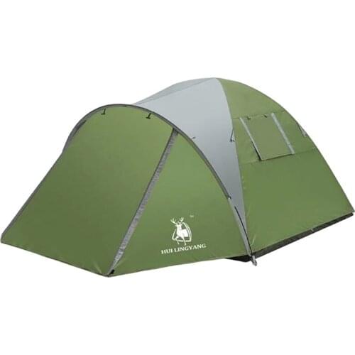 Camping tent 3-4 Person Ultralight Tent Camp Equipment 190D Double-layer 3-4 Man 4 season outing big space high quality family