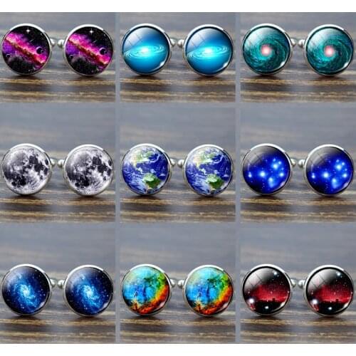 Cufflinks Universe Galaxy Planet Cufflinks Men Fashion Cuff Links Wedding Nebula Moon Jewelry Star Best Man Cufflinks