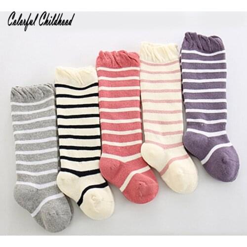 Unisex Baby Socks Lovely Stripe Middle Tube Socks Toddler Kid Infant Winter Thicken Velvet Leg Warm Knee-high Socks Kid Cklothes