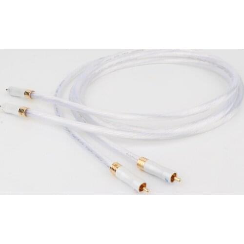 High Quality 1pair 5N Silver plated OCC RCA cable Analog cable RCA audio cable Silver plated