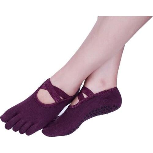 1 Pair Pilates Ballet Socks Women High Quality Bandage Yoga Socks Cotton Breathable Anti-friction Silicone Dance Sports Socks