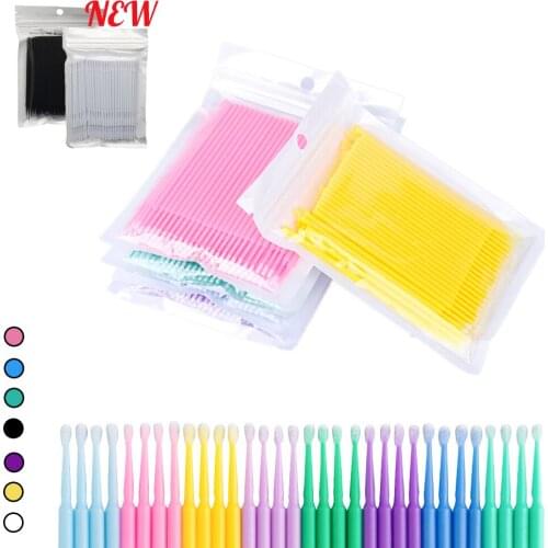 1000pcs/bag Disposable Swab Micro Brush for Eyelashes Extension Individual Lash Remove Makeup Tools Brush For Grafting Eyelash