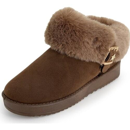 2020 New Winter Womens Snow Boots Thick Bottom Cute Fluffy Fleece Fleece Fashion Warm Wild Suede Casual Womens Shoes B21-86