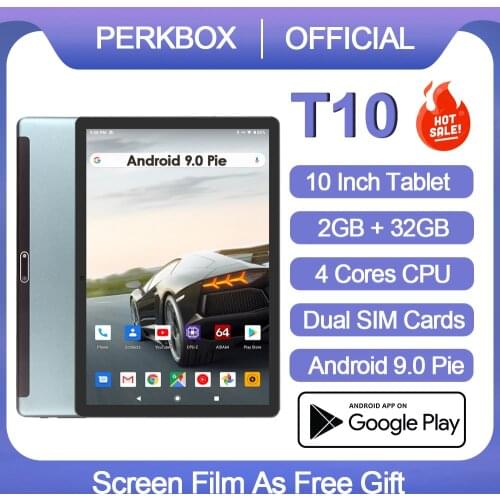 2021 Version 10 inch Android 9 tablet 3G Cell Phone tablet 32GB eMMC 2.5D Glass 1280x800 HD Screen Wifi GPS Bluetooth Netflix